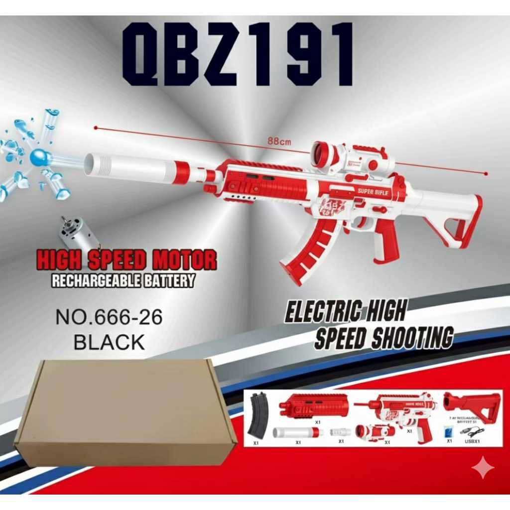 TERLENGKAP Mainan Anak Tembak Air Otomatis Gun Model M416 3291 - P90 , AUG OBZ Seru, Praktis, USB ch