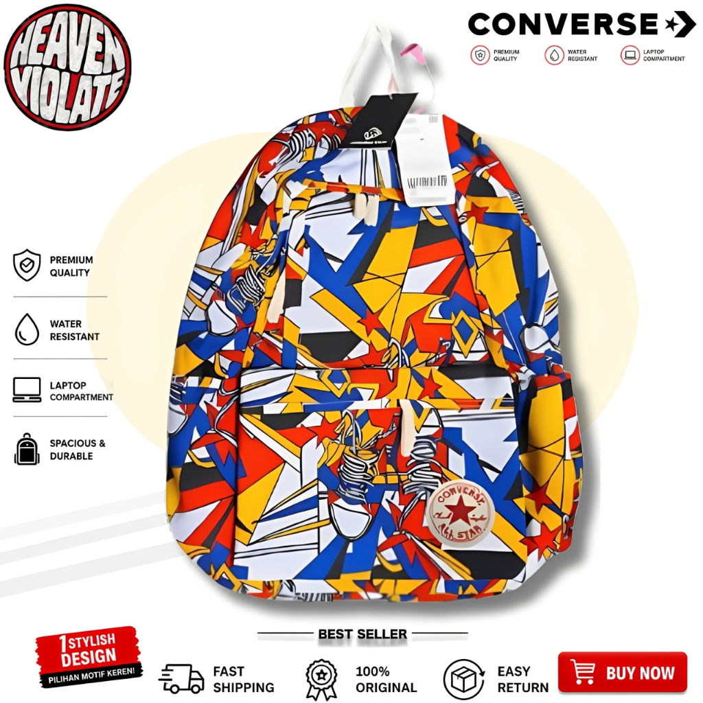 [100% ORIGINAL]  - TAS RANSEL CONVERSE BACKPACK GO2 BASIC MULTICOLOR - BAGPACK CONVERSE COSMIC - RAN