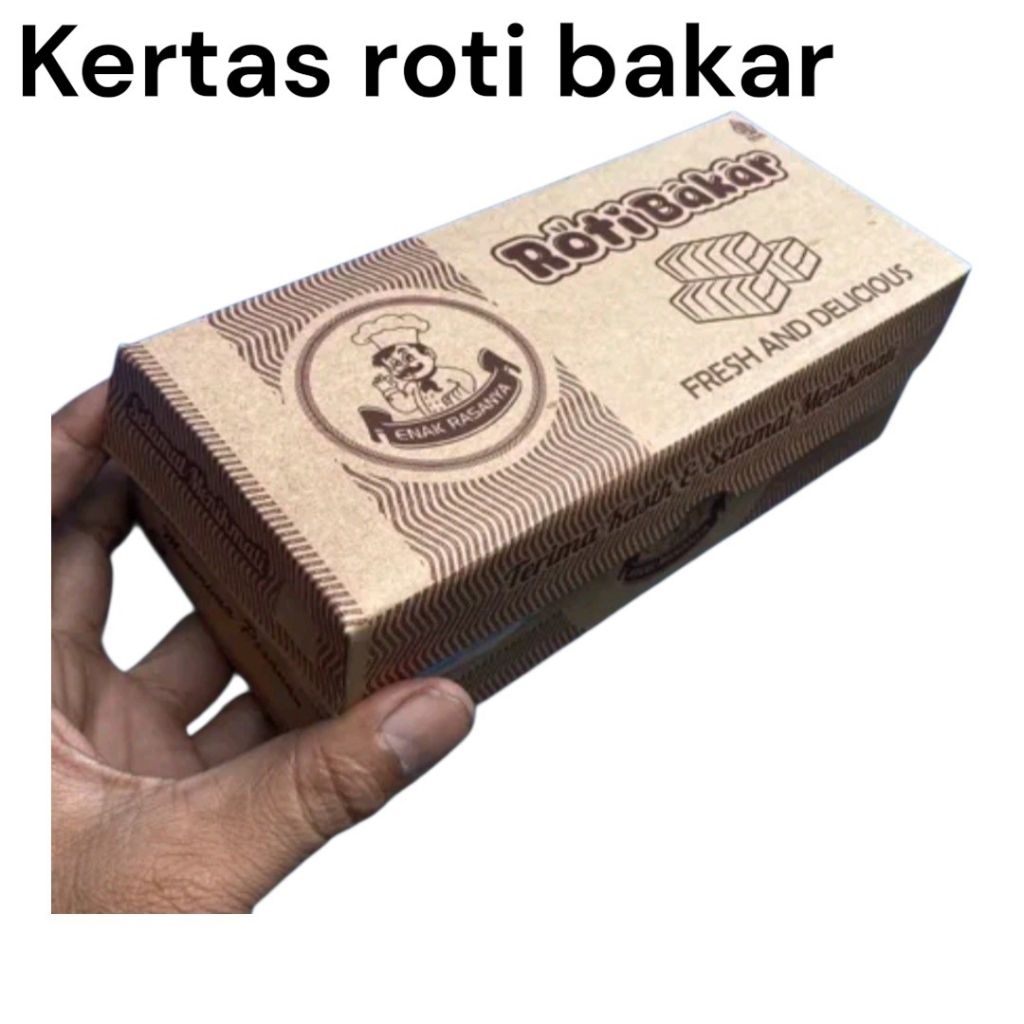 100 Pcs Kemasan Roti Bakar Tahan Minyak, Bahan Kraft Laminasi, Desain Praktis