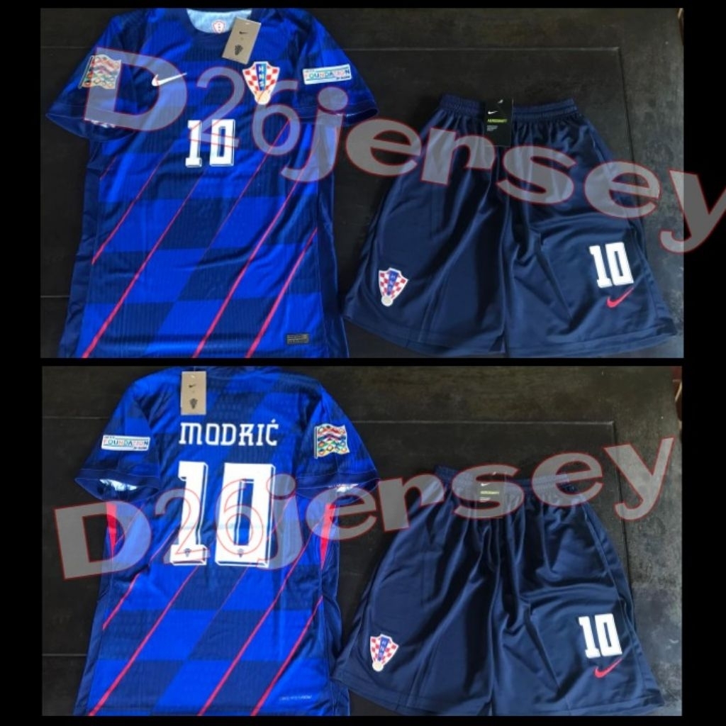 Jersey Kroasia Away Player Issue + Celana 2025 / 2026 + Cetak nama nameset MODRIC 10 / Custom suka s