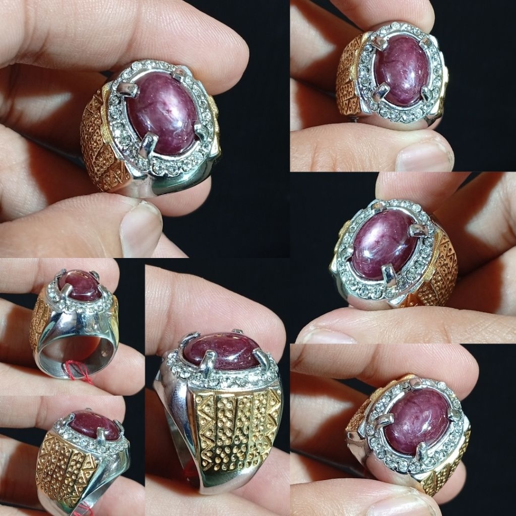 Natural Ruby Africa 7.40 ct ring Titanium
