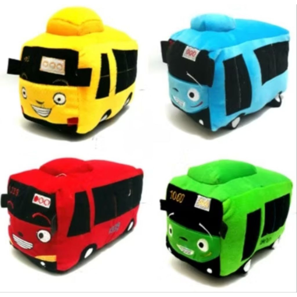 Boneka Bus Tayo Mini 40 cm | Boneka Mobil Mobilan Lucu Jumbo | Plush Velboa Halus Lembut Anak SNI