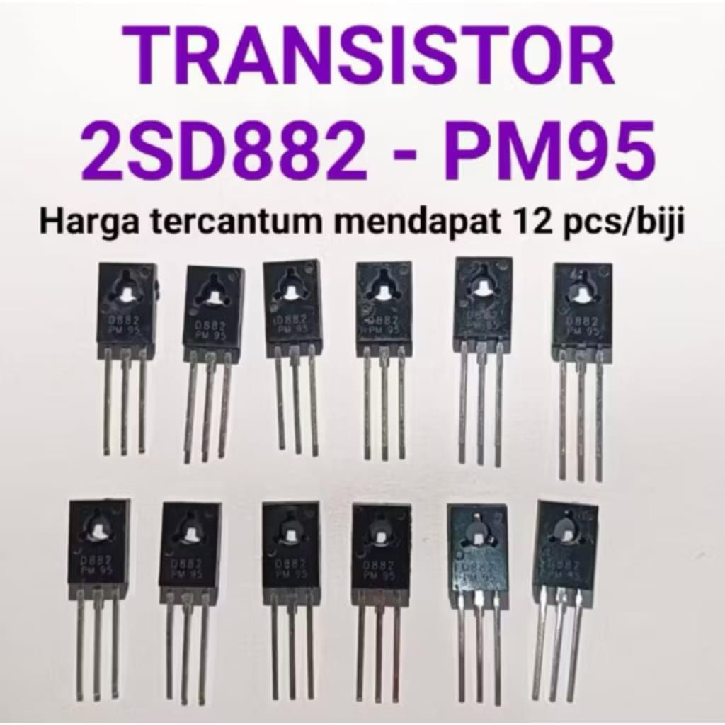 12 pcs/biji - Transistor D882 TO-126~PM95 - High Hfe, Original Tosiba - Japan.