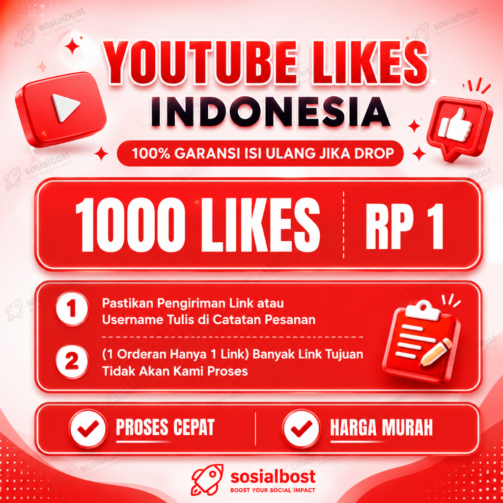 Youtube Likes Real Akun Indonesia - 100% Bergaransi Isi Ulang Bila Drop YT - LIKE