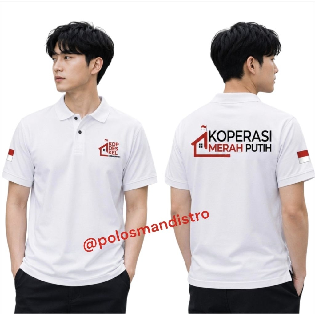 Baju Kerah Polo Shirt Pria Wanita KOPDES Koperasi Desa Merah Putih Koperasi Indonesia