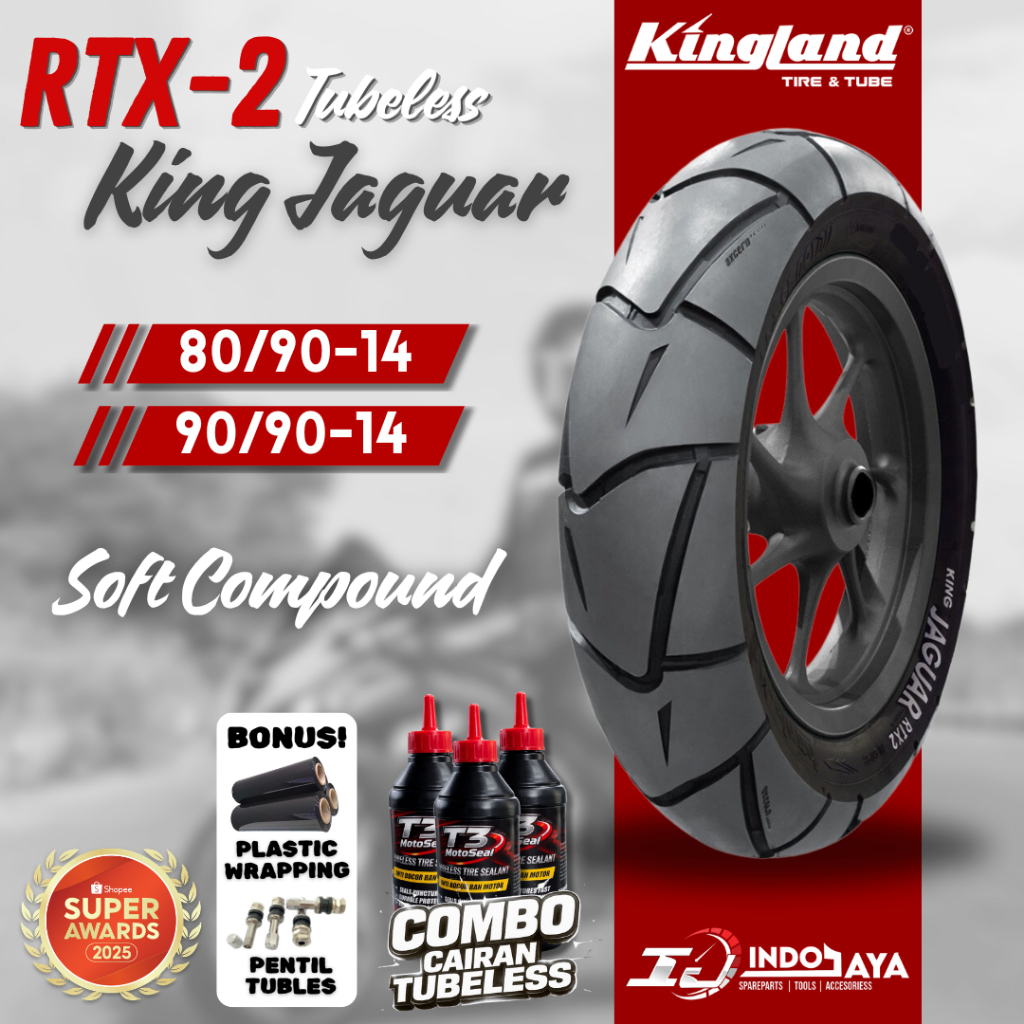 [FREE PENTIL] BAN TUBELESS SOFT COMPOUND KINGLAND RING 14 RTX2 ( 80/90-14 - 90/90-14 ) BAN DEPAN BEL
