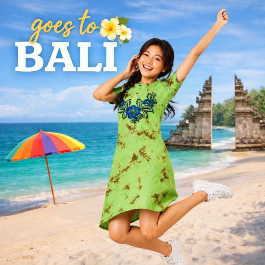 Daster Bali Kekinian Motif Bunga LD 115 PB 100