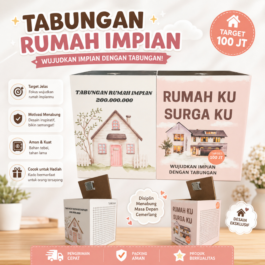 celengan tabungan rumah target 200 juta 100 juta celengan target jumbo permanen buka tutup