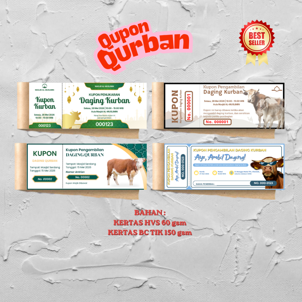 CETAK KUPON KURBAN IDUL ADHA CUSTOM