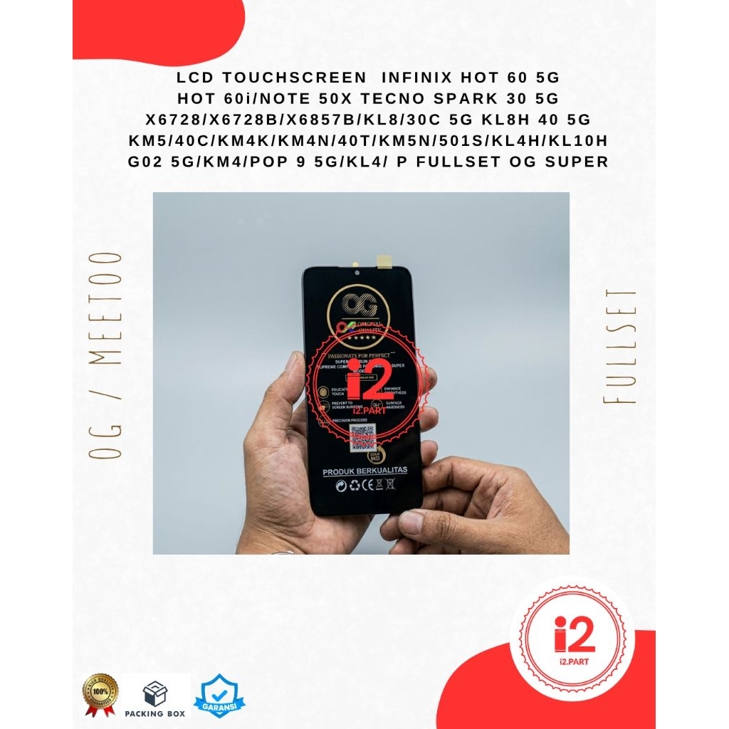 LCD TOUCHSCREEN  INFINIX HOT 60 5G/HOT 60i/NOTE 50X TECNO SPARK 30 5G/X6728/X6728B/X6857B/KL8/30C 5G