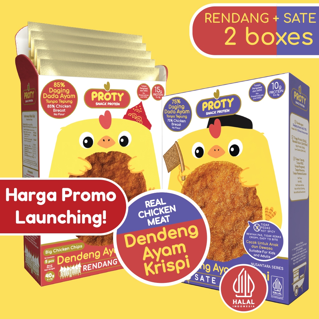 BARU PROTY Rendang Minang (1Box) + Smoky Sate Madura (1Box) Dendeng Ayam Krispi Nusantara Premium