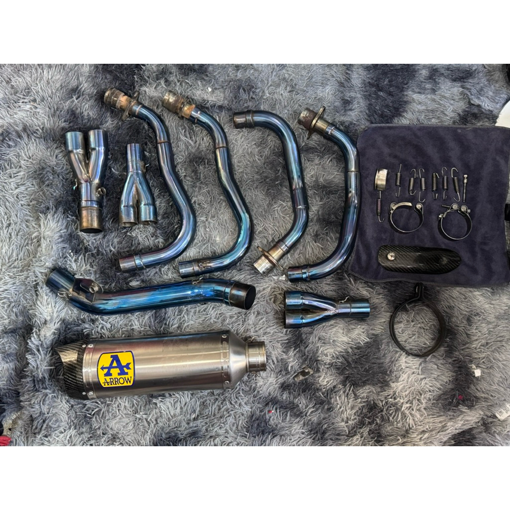 ARROW EXHAUST THUNDER + HEADER BLUE MOON (PAKET LENGKAP KNALPOT ZX25R/ZX25RR)