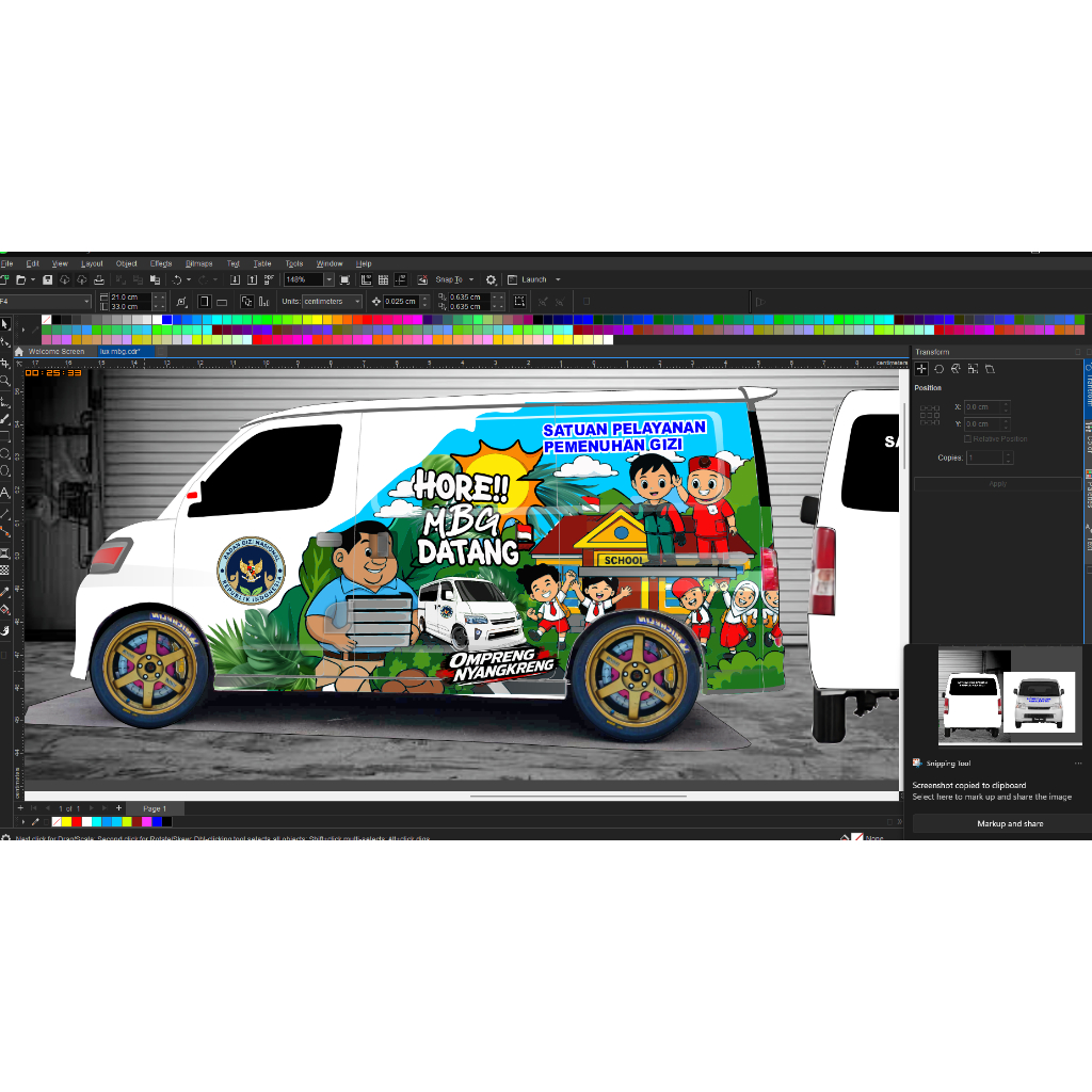 STIKER decal MBG sppg blindvan grandmax dll