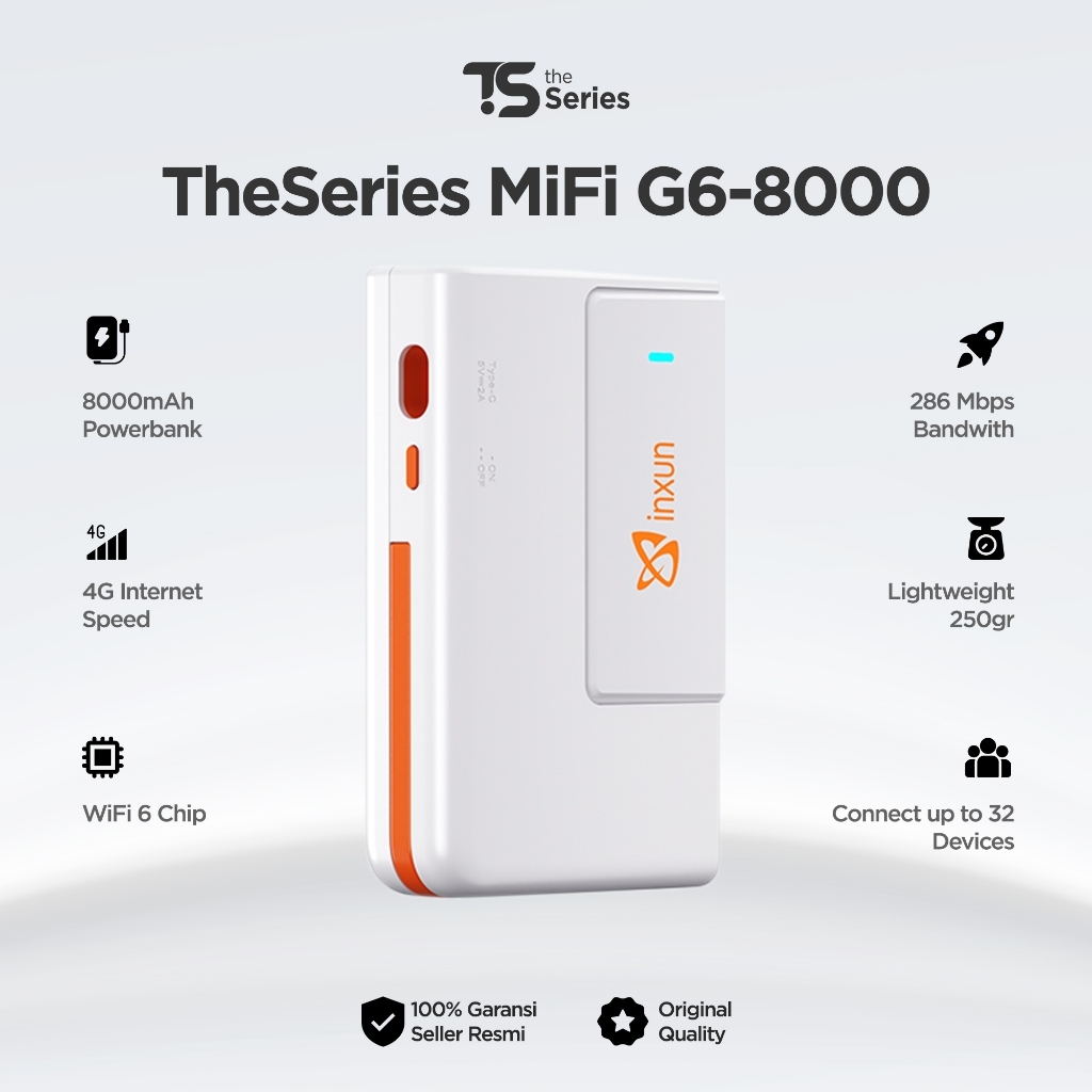 [Bonus 120GB] TheSeries MiFi 8000mAh Powerbank Charger Modem Wifi 4G 150Mbps All Operator 4G | Mifi 