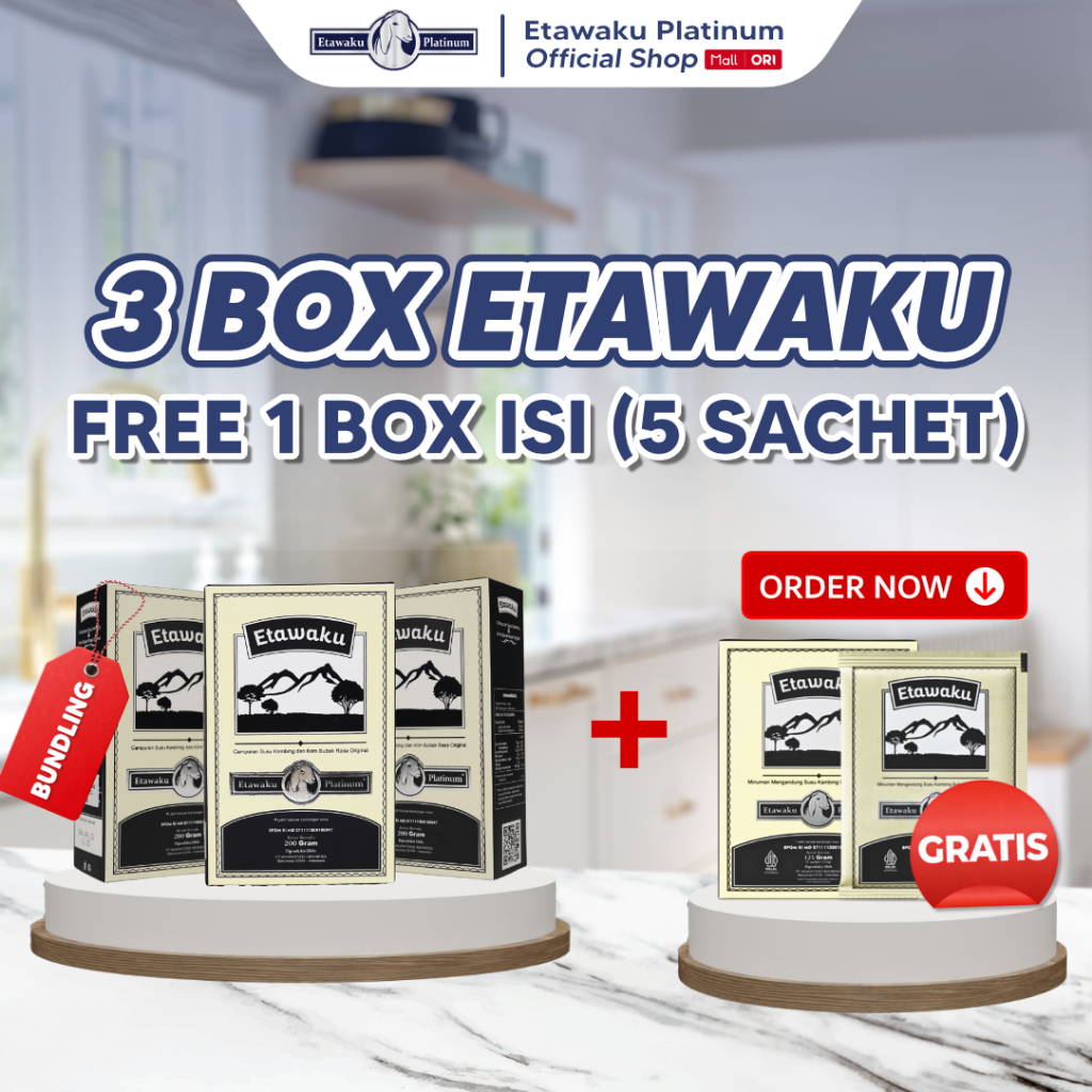 Promo Gratis 1 Box Sachet (Isi 5 Pcs) Etawaku Platinum Bundling 3 Box Reguler 200gr Susu Kambing Eta