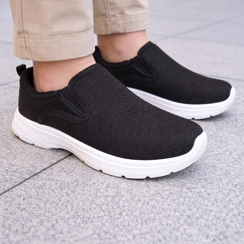 Griyaalfarisi Sepatu Slip On Anak Hitam Sepatu Sekolah Duff Hitam Erivo