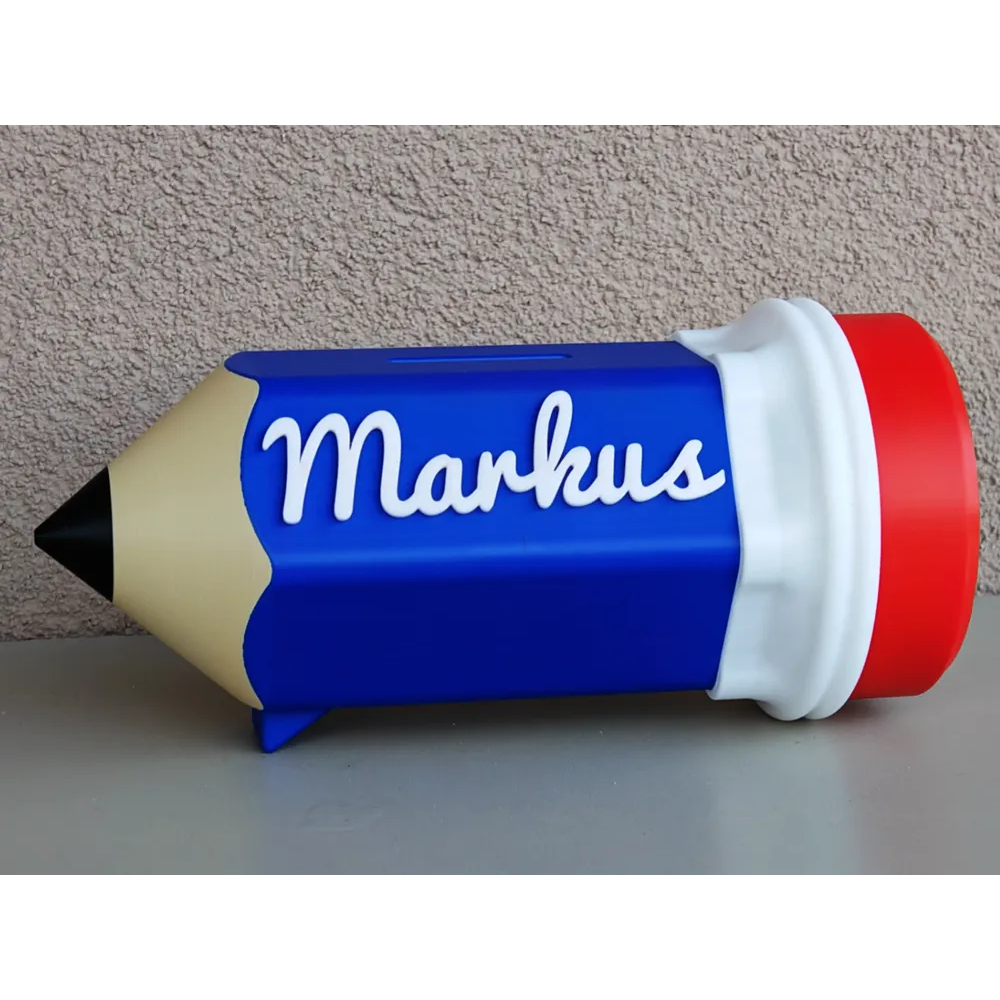 Celengan Custom Nama Pencil Piggy Bank Tempat Uang Anak Unik Kado Dekorasi Meja Lucu