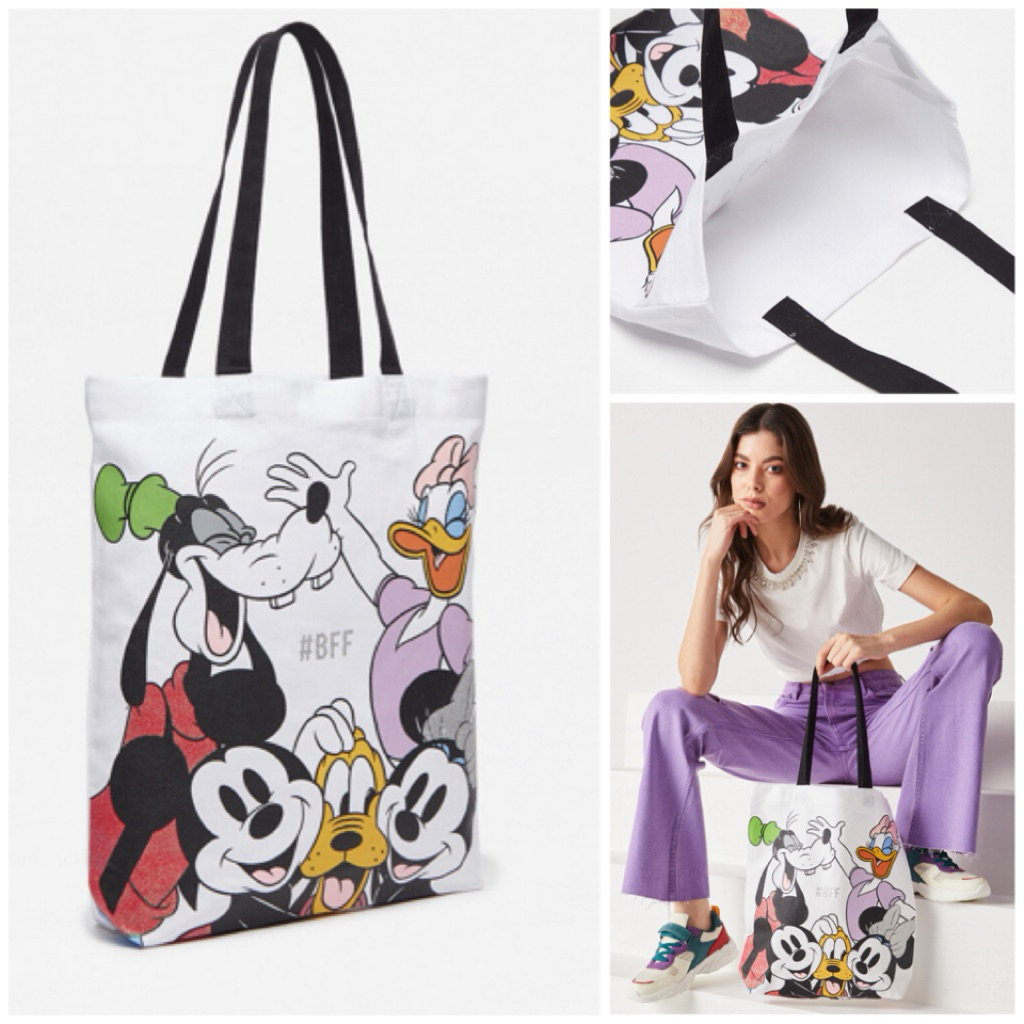 MAX SALE, Mickey Mouse and Friends Print Shopper Bag with Double Handle