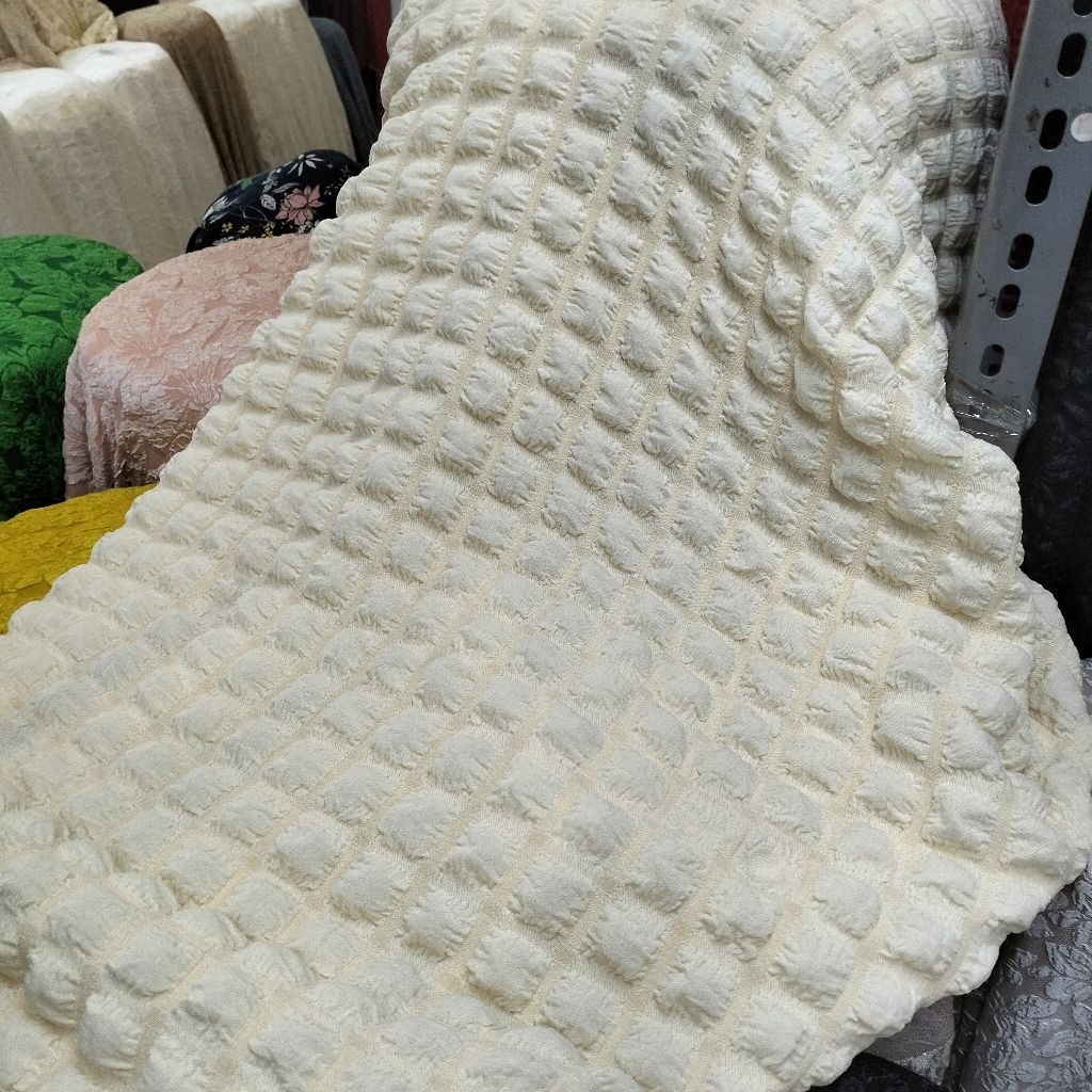 bahan kain bubble Boboho premium/kain waffel emboss