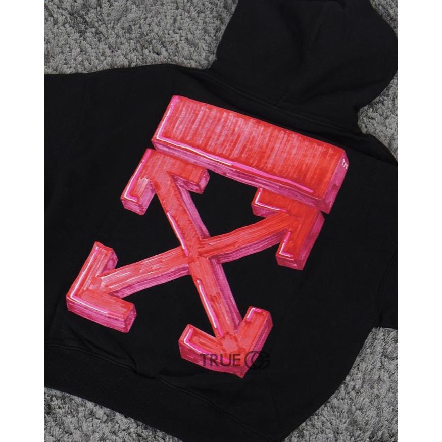 Off White Marker Arrows Jaket Hoodie Black Red