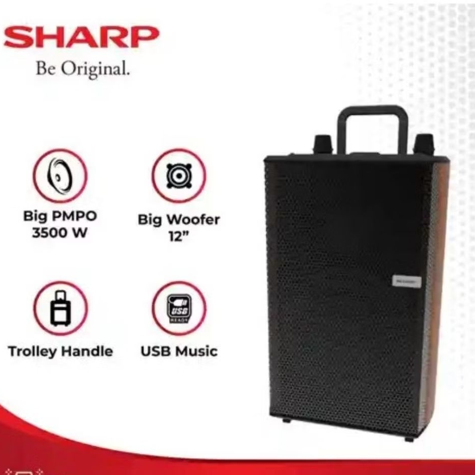 SHARP CBOX-TRB12MBO - Speaker Bluetooth Trolley 12 Inch Super Bass