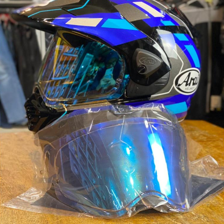 Kaca Helm Arai Tour Cross 5 Photochromic Iridium Aurora Blue Visor Arai Photochromic Tour Cross 5