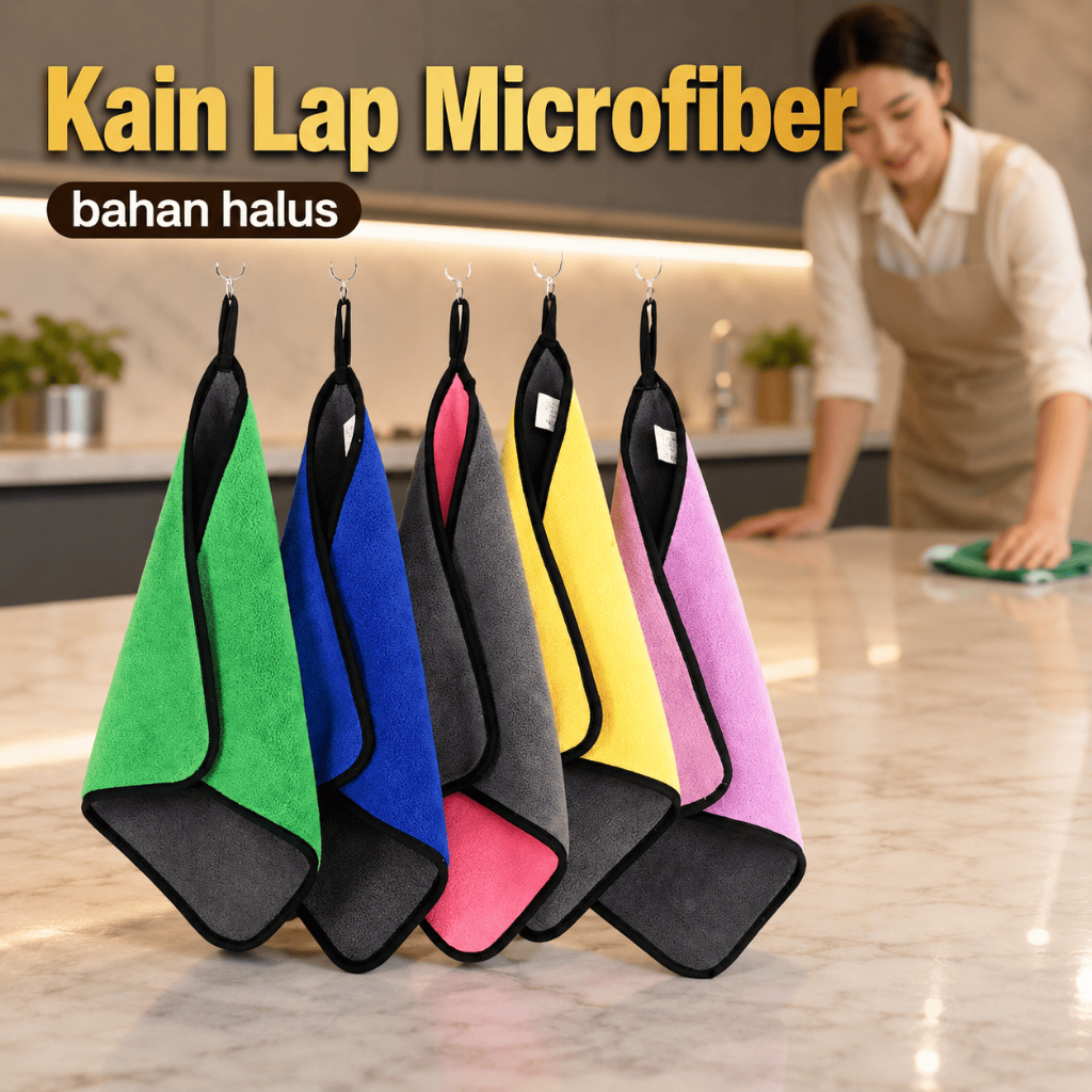 Kain Lap Microfiber Terlembut Daya Serap/Kain Lap Halus Micro fiber Mobil Motor Meja Kaca Handuk Cuc