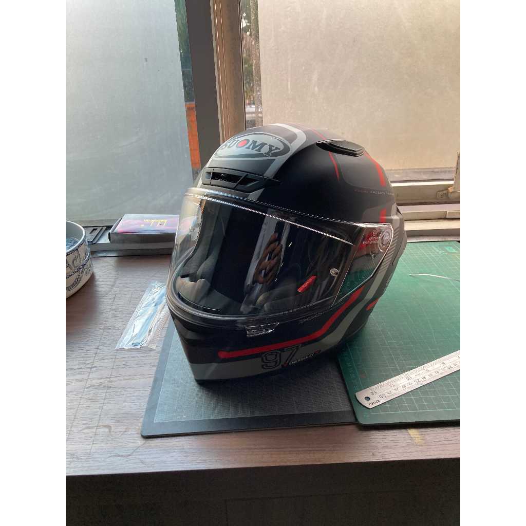 SUOMY HELM TRACK 1 NINETY SEVEN | MATT GUNMETAL RED | TRACK1 SINGEL VISOR |TRACK 1 | Bekas