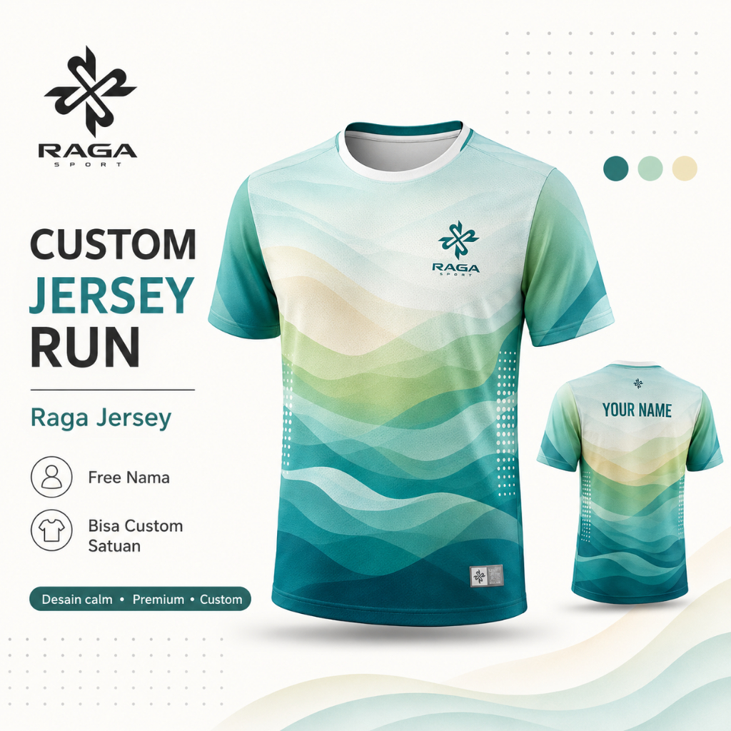 RAGA Jersey Custom Jersey Run Premium | Kaos Running Custom Nama | Bisa Satuan
