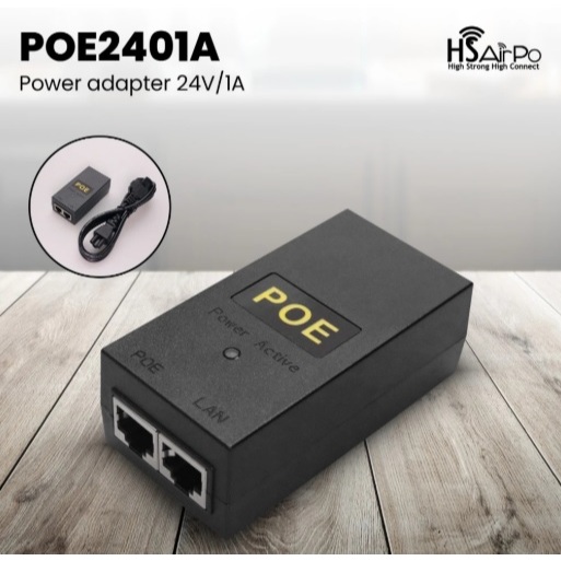 HSAirPo POE Power Over Injector Passive Ethernet Adaptor POE 24V/1A POE2401A
