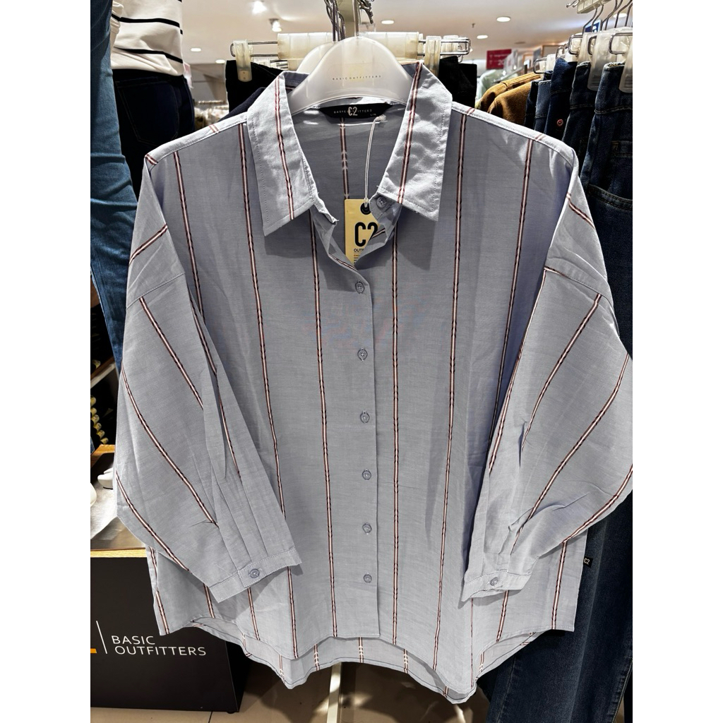 Kemeja Salur/Garis Brand C2
