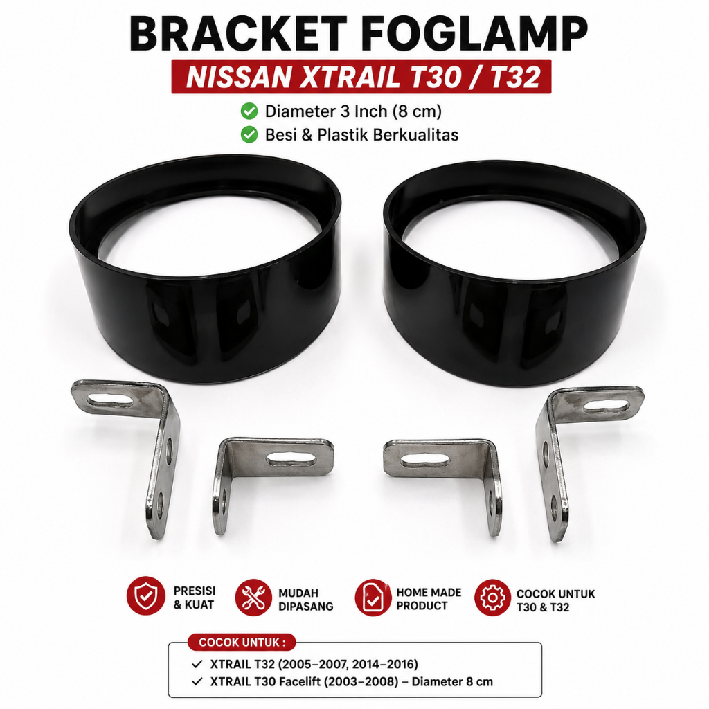 bracket FOGLAMP 3inch NISSAN XTRAIL T30 T32 untuk sepasang