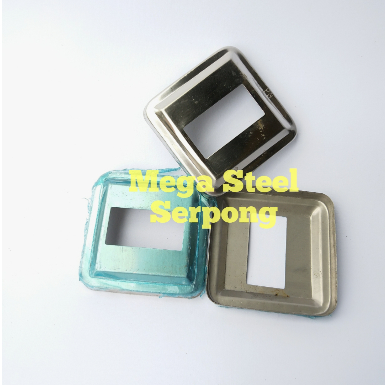 Tutup Ring Kotak Hollow Stainless Steel Uk 20 x 40 mm 201