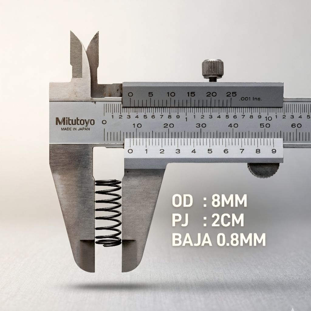 Per Pegas Tekan OD 8mm PJ 2cm Baja 0.8mm