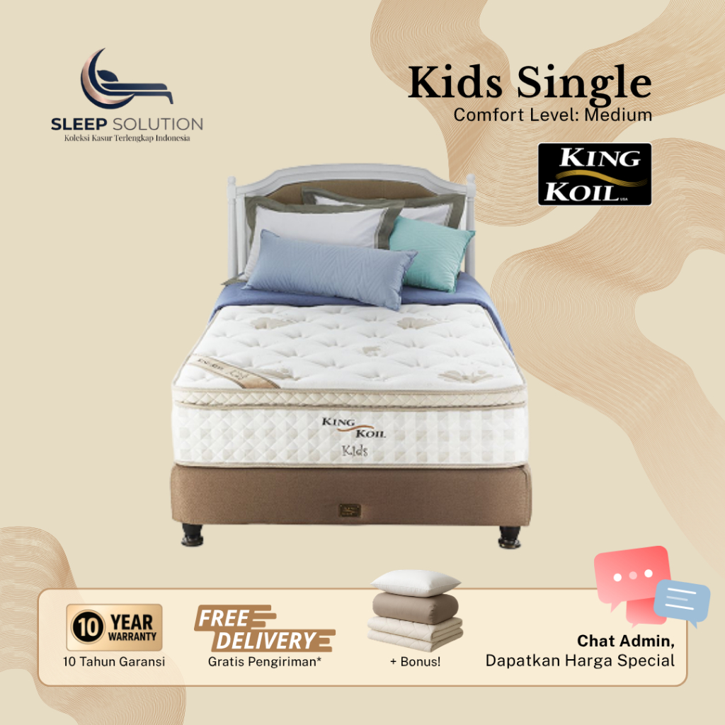 KING KOIL KIDS SINGLE I Kasur Spring Bed | Matras Premium | 100x200, 120x200