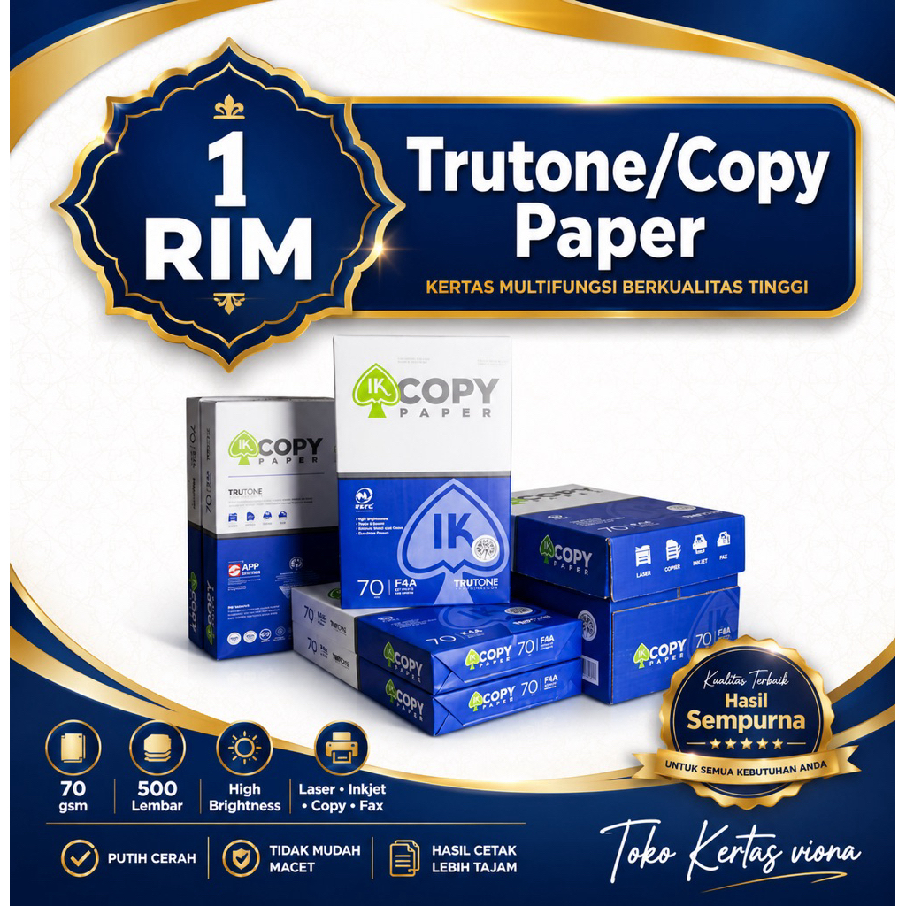 kertas HvS A4 trutone 70 gram / kertas print/kertas fotocopy