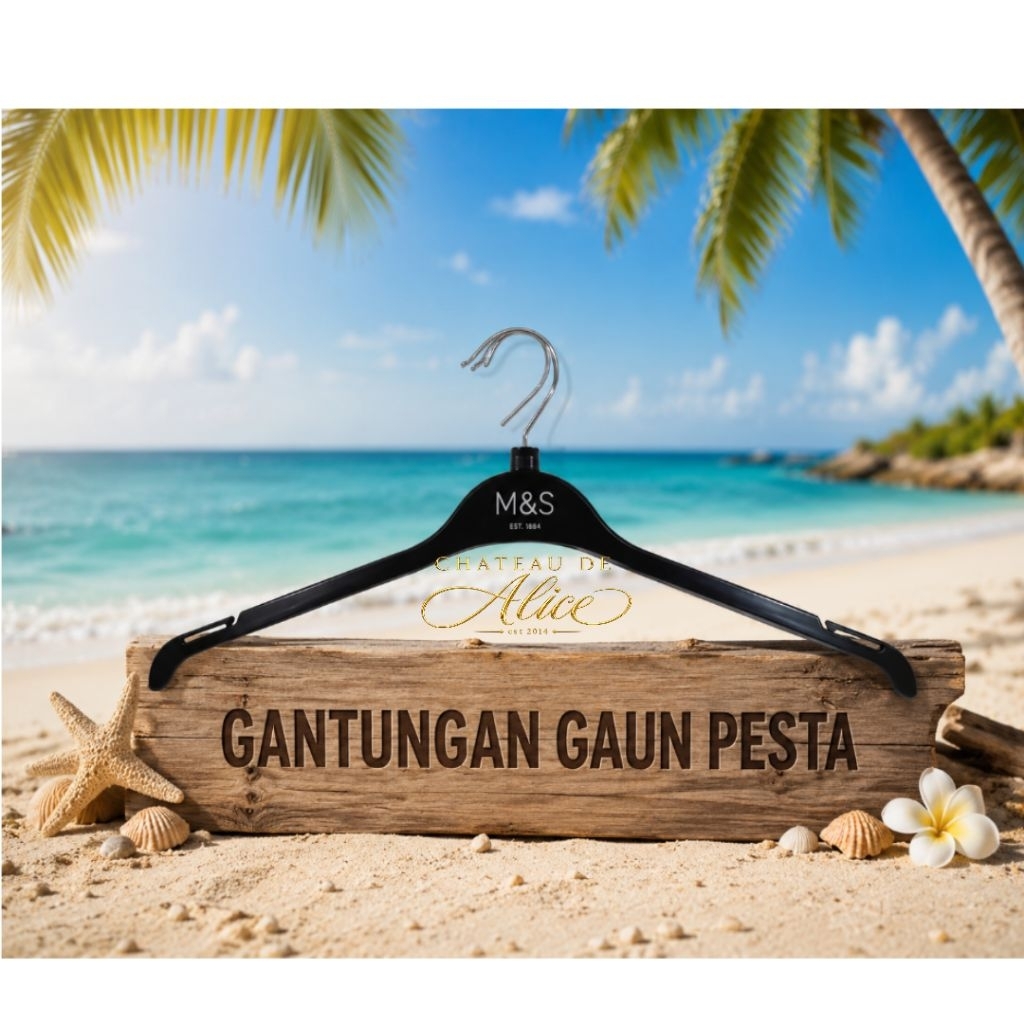 Hanger Baju 282 Hitam 1PCS | Hanger Distro Bahu Halus | Hanger Plastik Kuat & Tebal Premium