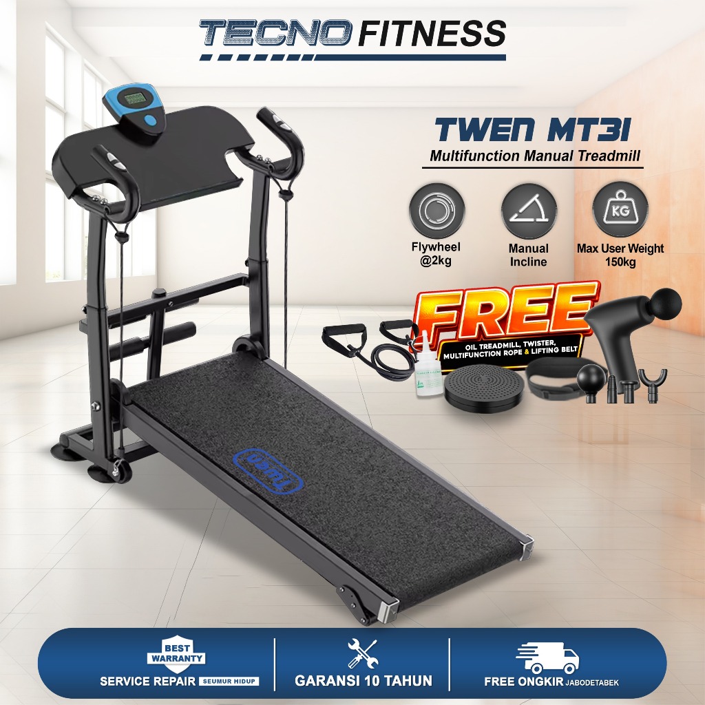 TWEN MT21 MT28 MT31 MT38 Treadmill Tanpa Listrik Treadmill Manual Treadmill Multifungsi Alat Olahrag