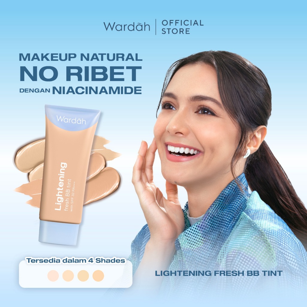 WARDAH BB Tint Lightening Fresh BB Tint 30ml - Base Makeup Super Ringan yang Diformulasikan dengan S