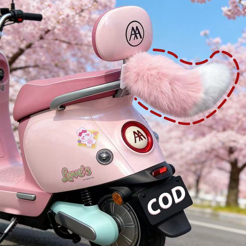 Pengiriman dalam 24 jam Ekor Rubah Goyang Elektrik Remote Kontrol Variasi Motor, Ekor Kucing Cosplay