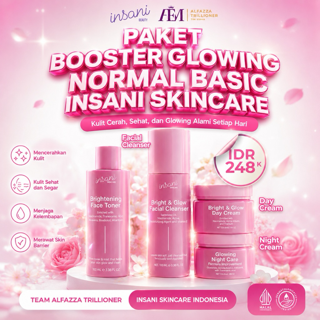INSANI SKINCARE PAKET GLOWing Boster Normal basic  Insani Skincare Official Insani skincare, insani 