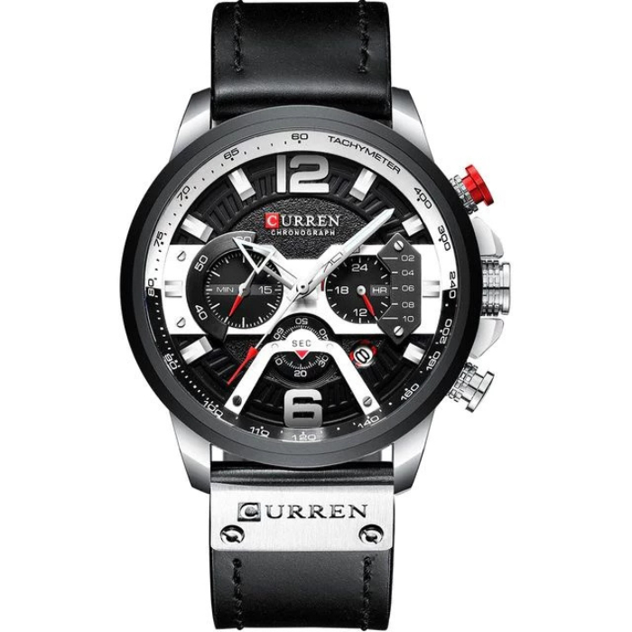JAM TANGAN CURREN 8329 Jam Tangan Pria Analog Tali Kulit Chronograph Aktif CURRENOS