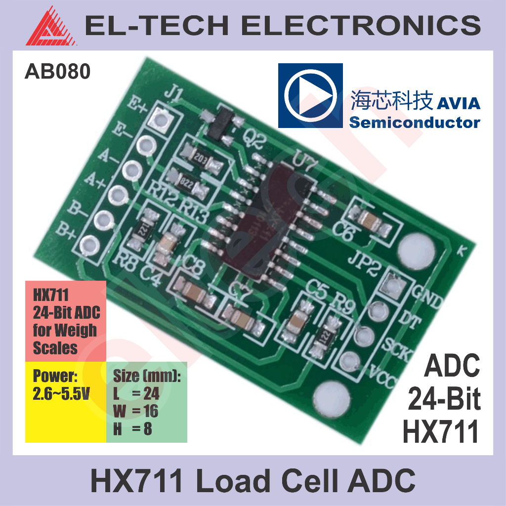HX711 ADC Load Cell Loadcell Amplifier Module Modul Weight Sensor Berat High Precision 24-Bit AD Con