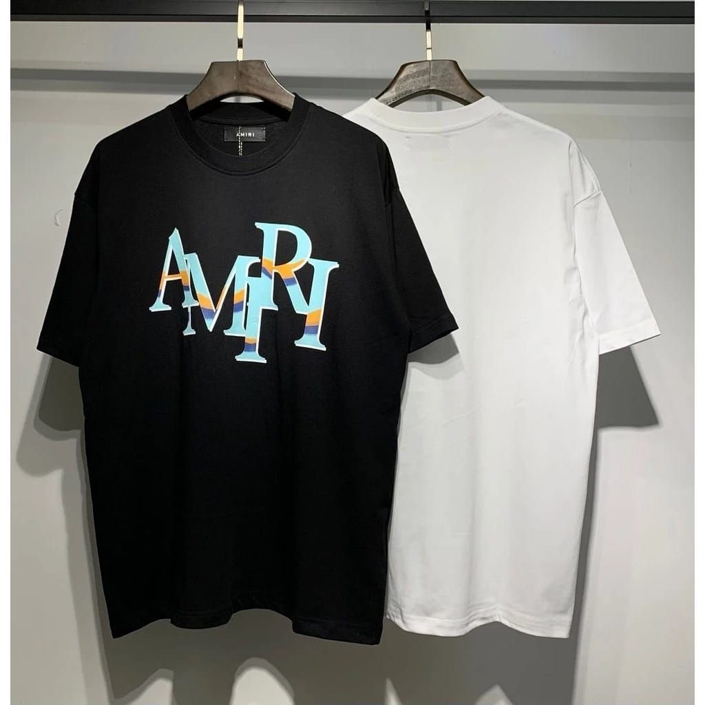 Tshirt Kaos Amiri Bunga Men's Women's Tee Short Sleeve Trend Round Neck Premium