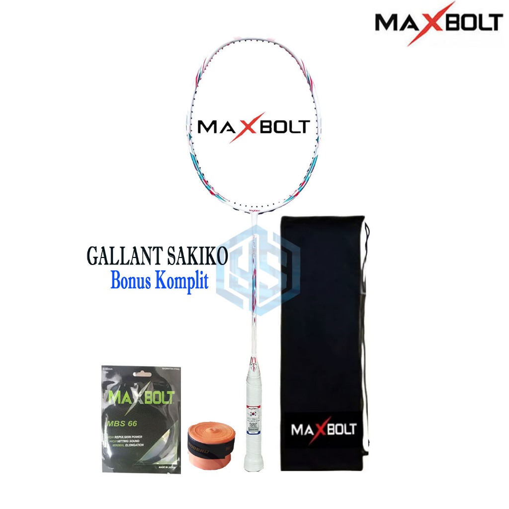 Raket Badminton Maxbolt Gallant Sakiko Bonus Komplit Maxbolt Gallant Sakiko