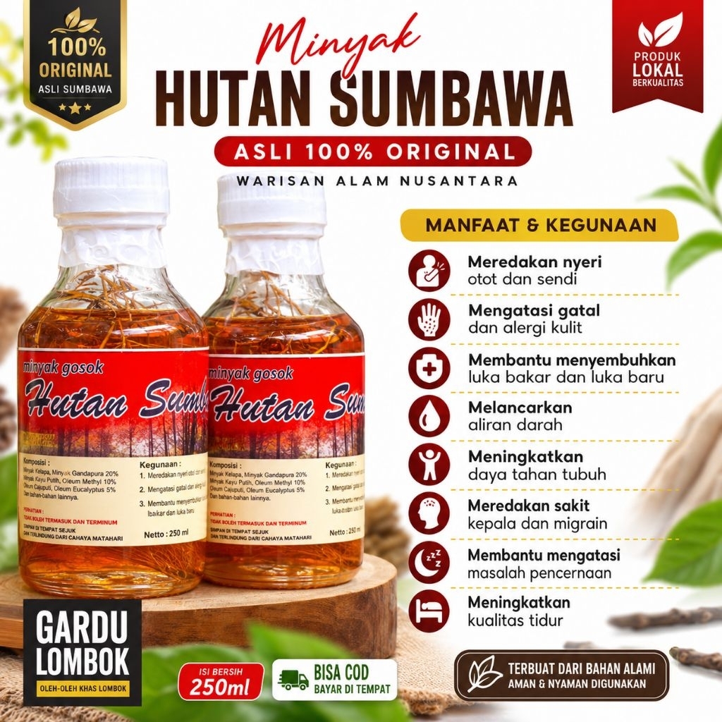 Minyak Hutan Sumbawa Asli 150 ml 100% original