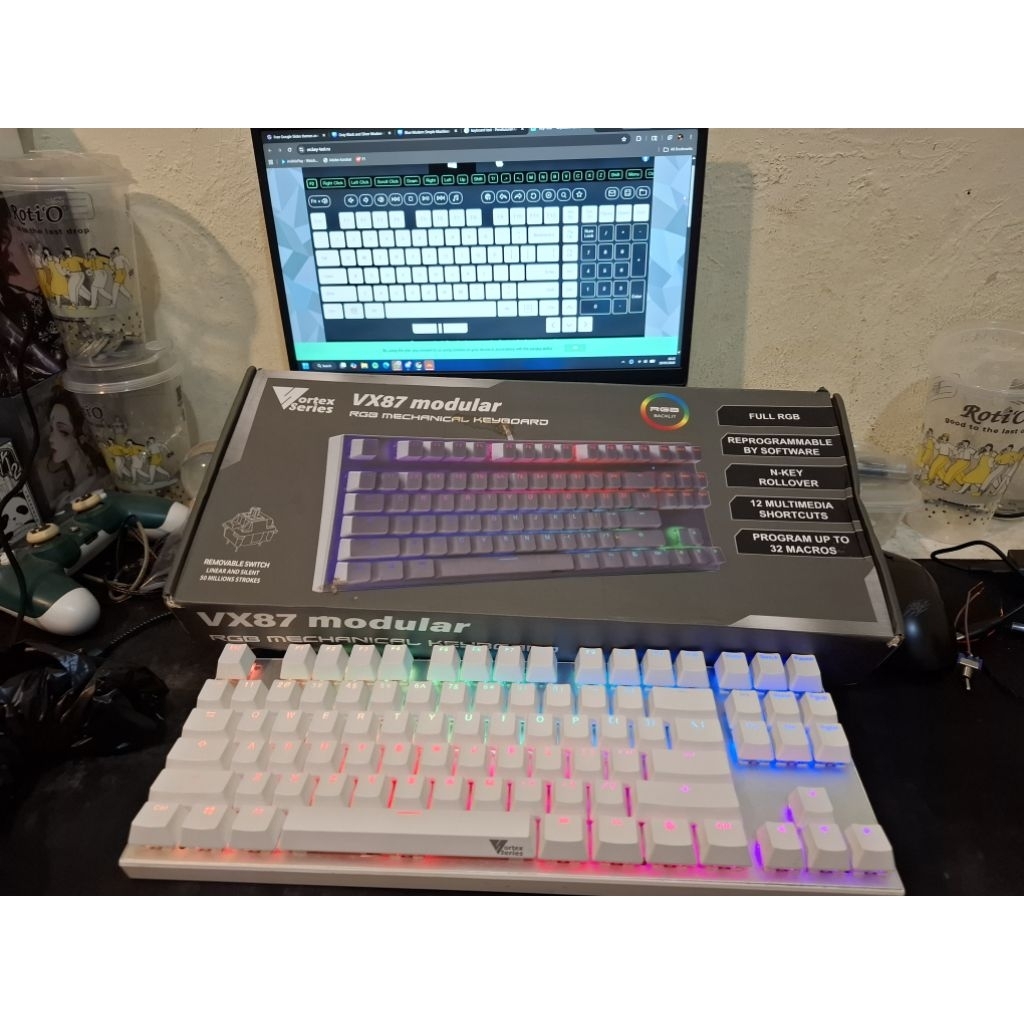 Keyboard Mechanical RGB Vortexseries VX87 Modular Layout TKL (87 Keys)