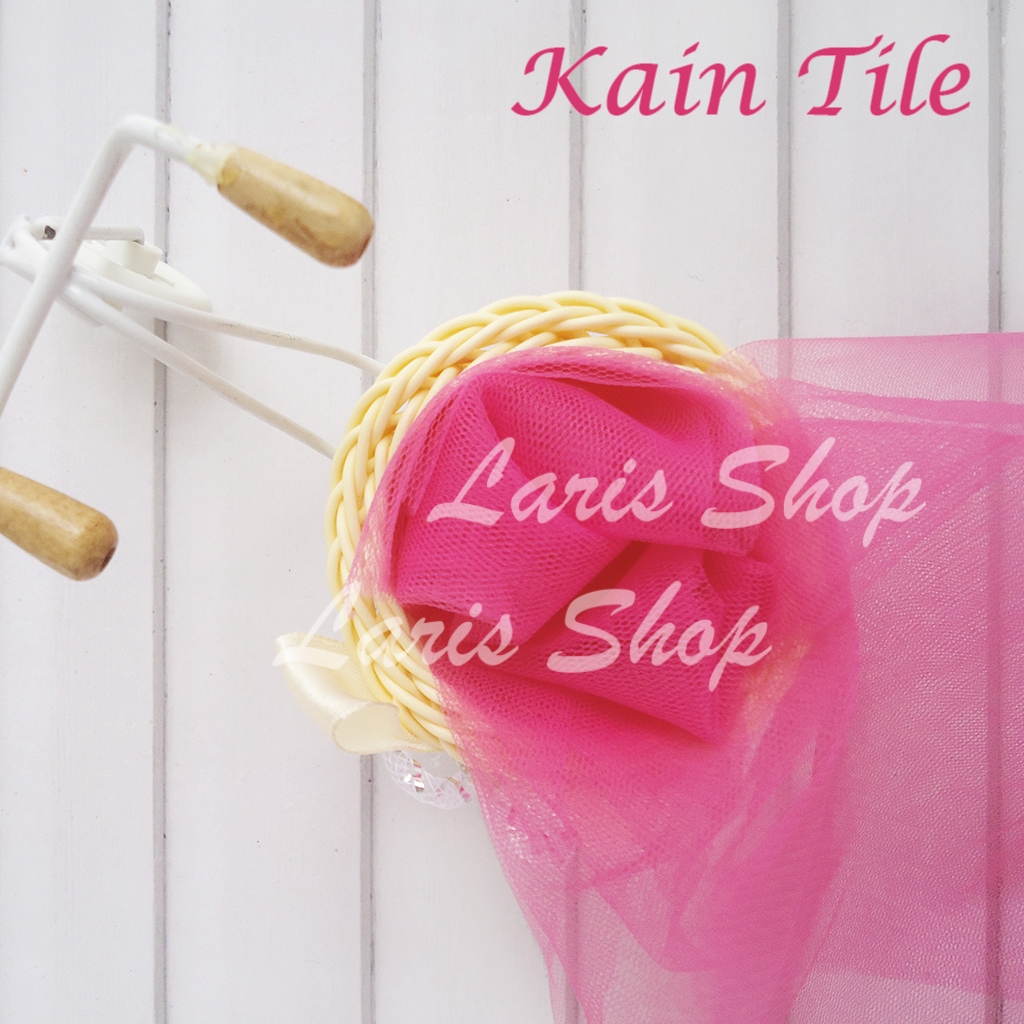 Per Meter Kain Tile Pink Fanta / Tulle Polos Meteran untuk Bingkisan Souvenir Parsel Hampers Backdro
