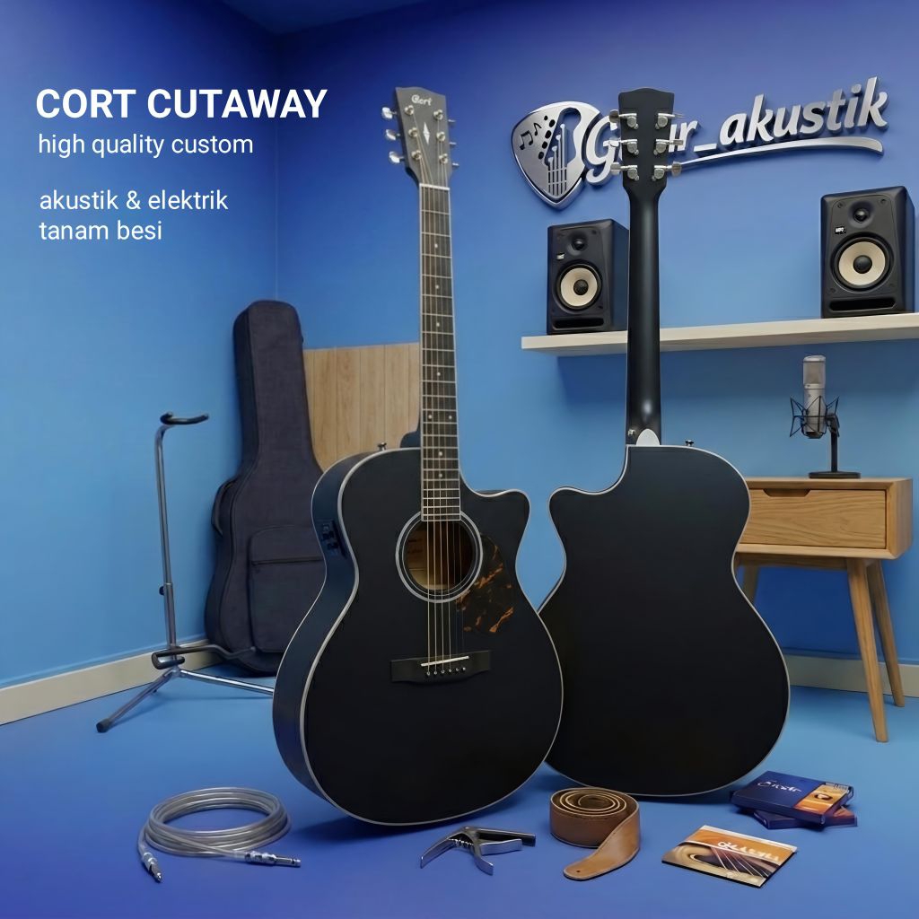 Gitar Guitar Akustik Elektrik Listrik Cort Cutway eq belcat 7545r High Quality Custom