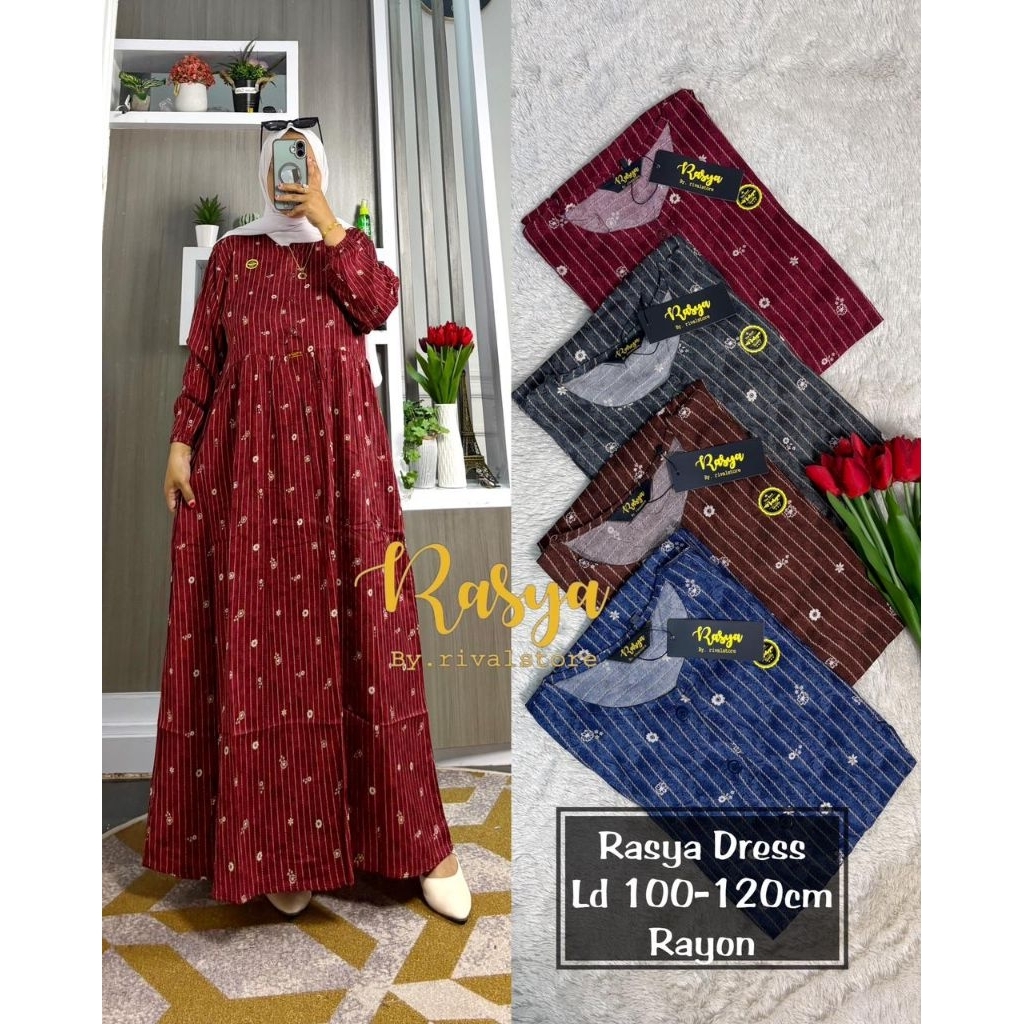 MIDI DRESS RAYON MOTIF SALUR RASYA
